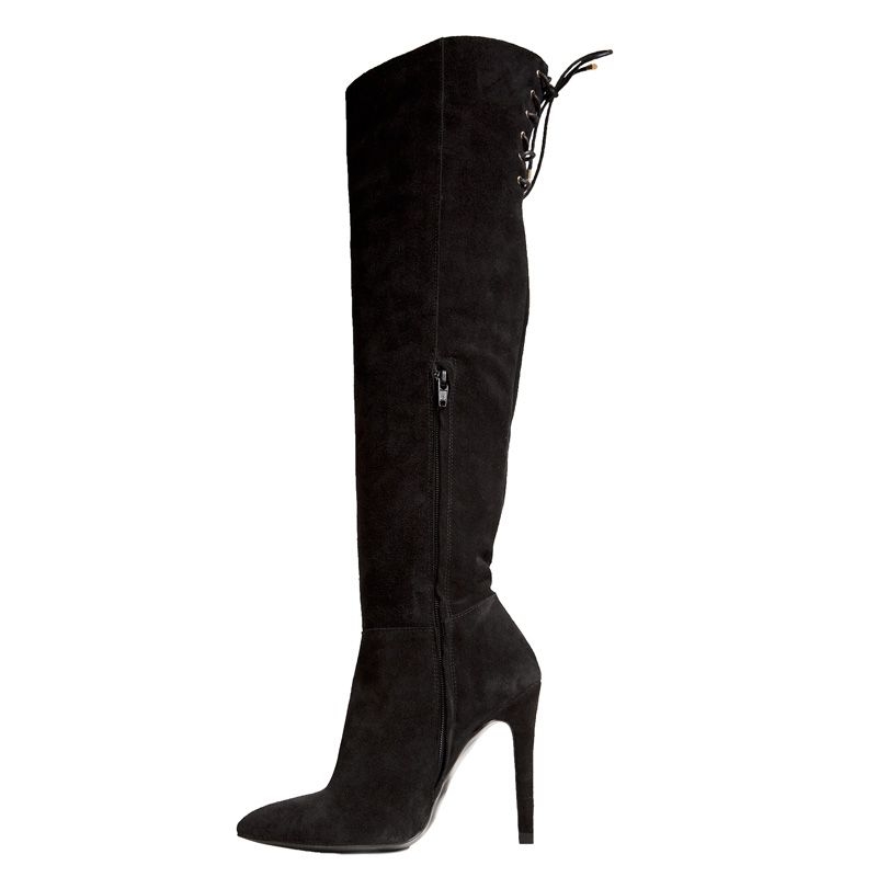 botas altas negras de ante Marissa Mas34